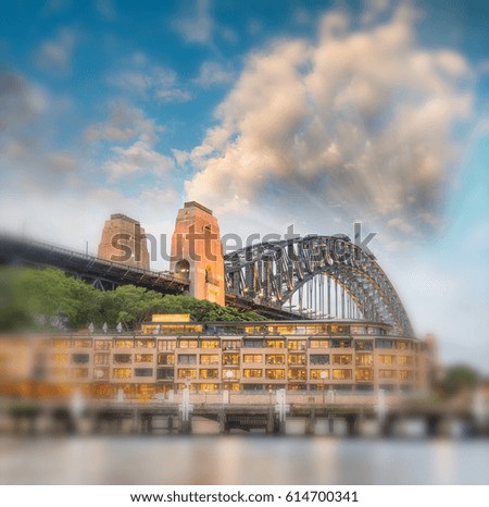 Beautiful view of Sydney Harbour Bridge on a sunny day, Australia.