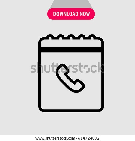 Phonebook Vector Icon, The outlined symbol of phone numbers book. Simple, modern flat vector illustration for mobile app, website or desktop app   