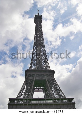Eiffel Tower on cloudscape background, Paris, France