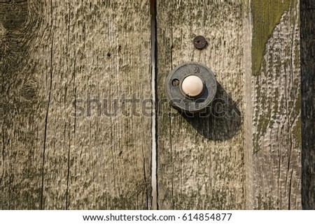 Old vintage plasticdoorbell on wall