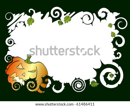 Vector illustration of frame a evil pumpkin