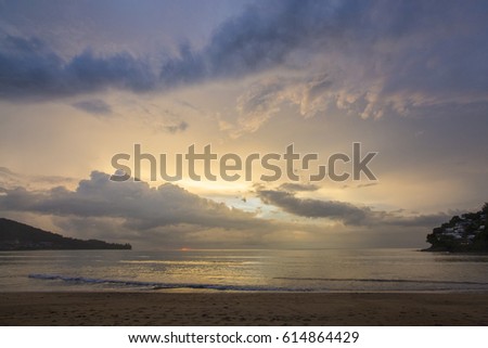 Beautiful tropical sunset beach view