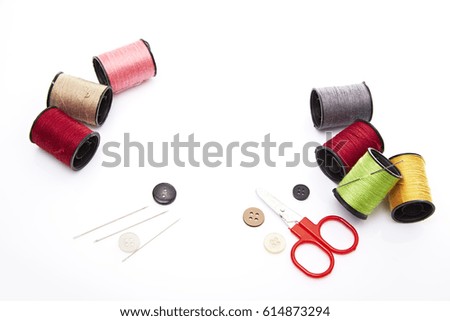 Tailor's tools tools isolated on white space for your text