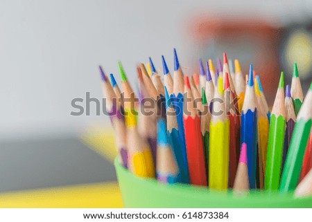 A lot of color pencil for abstract background