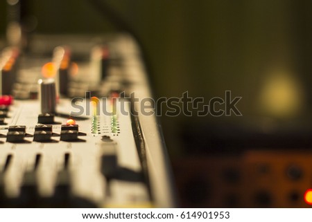 Music sound control mixer in the dark