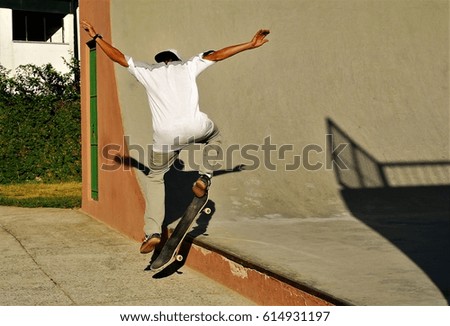 Skater doing maneuver