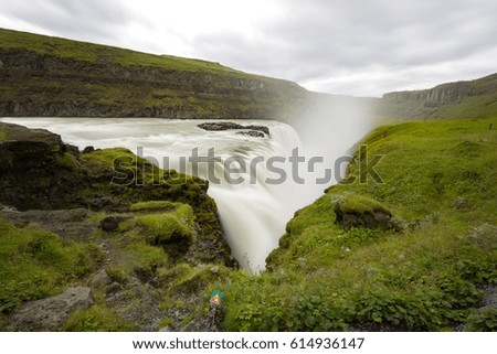 The famous Gullfoss waterfall in southern Iceland, Europe.