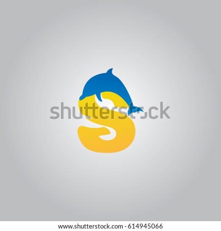 dolphin in letter S icon to logo