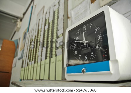 Manual ticket clocking system for workers to clock in and clock out at work