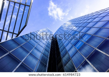modern architecture. skyscrapers. office buildings. Glass silhouettes of skyscrapers Royalty-Free Stock Photo #614984723