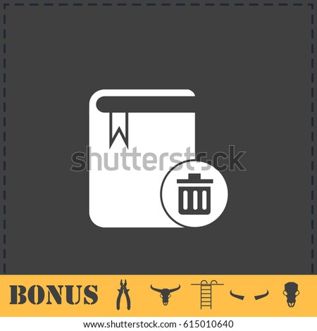 Book icon flat. Simple vector symbol and bonus icon