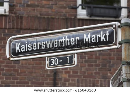 kaiserswerth duesseldorf market germany street sign