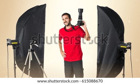 Photographer in his studio