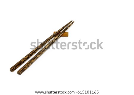 Wooden chopsticks on White backdrop