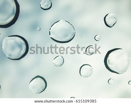 Circular water droplets