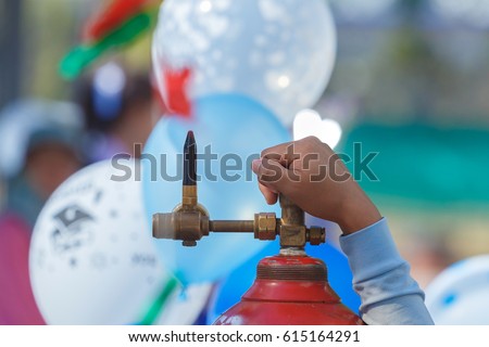 Helium Gas,balloon. Royalty-Free Stock Photo #615164291