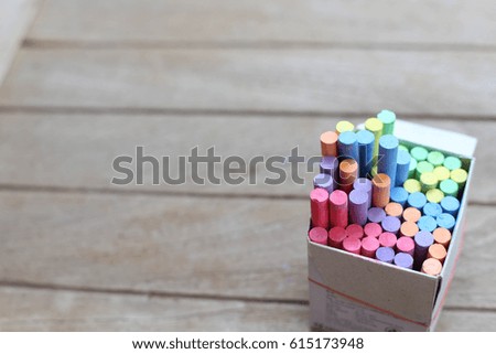 color chalk on wooden backgrounds