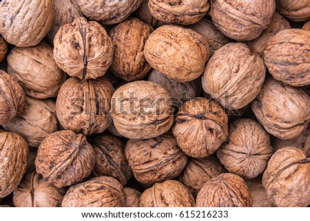 ripe walnuts as a texture