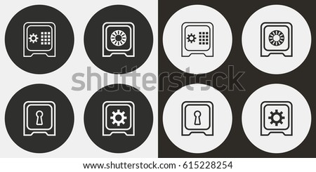 Safe vector icons set. Illustration isolated for graphic and web design.