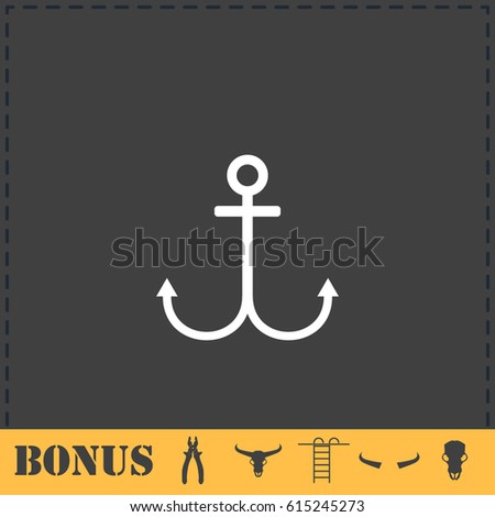 Anchor icon flat. Simple vector symbol and bonus icon