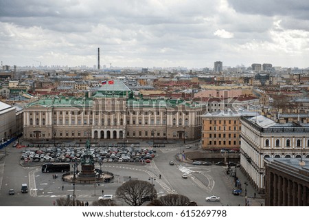April 13, 2015 - St.Petersburg Russia : Aerial view of St Petersburg