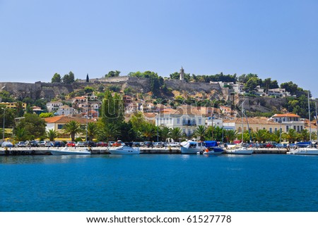 Town Nafplion and castle, Greece - travel background