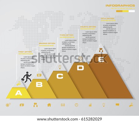 Abstract 5 step chart with free space for text on each level. infographics, presentations or advertising. EPS10.