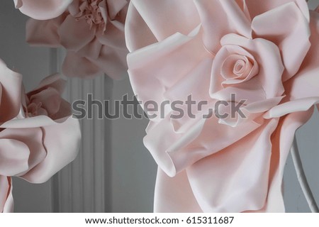 Pink artificial flowers, interior decoration