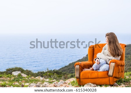 Woman enjoying the seaside view