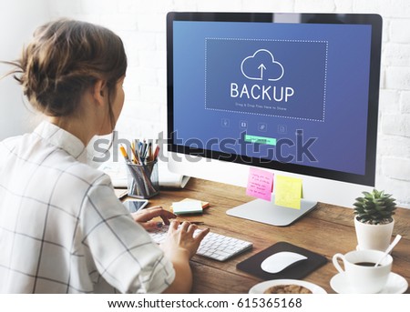 Backup is making extra copies of data. Royalty-Free Stock Photo #615365168