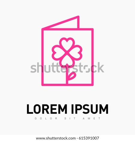 a greeting card  line vector icon