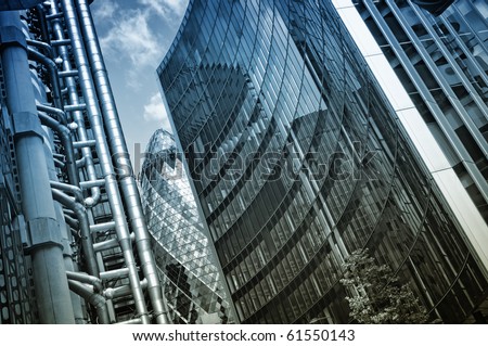Lloyd`s Building, "The Gherkin" and Willis Building