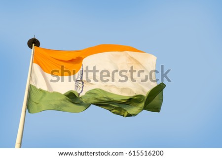 Close Up of National Indian Flag - Tricolor