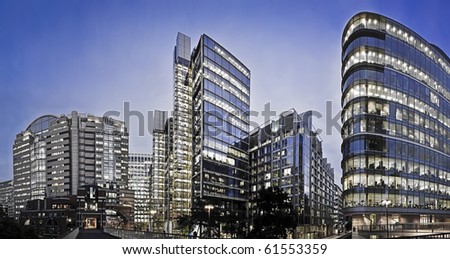 Panaorama image part of London's Financial district