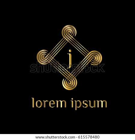 Geometric luxury vector logo for boutique, restaurant, hotel. Letter j monogram. 