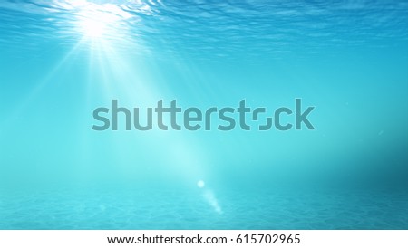 Underwater blue background in sea with copy space.