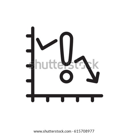 Money Loss, risk line flat vector icon for mobile application, button and website design. Illustration isolated on white background. EPS 10 design, logo, app, infographic.