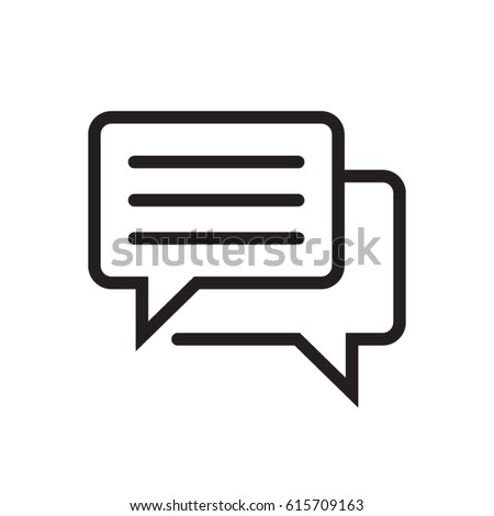 Blog, message speech balloon line flat vector icon for mobile application, button and website design. Illustration isolated on white background. EPS 10 design, logo, app, infographic. Royalty-Free Stock Photo #615709163