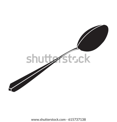 spoon icon flat black icon