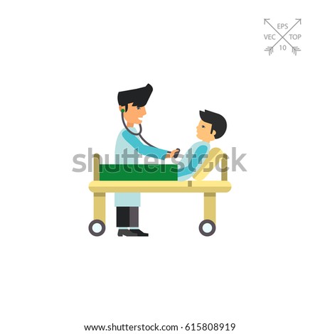 Doctor Checking Male Patient Icon