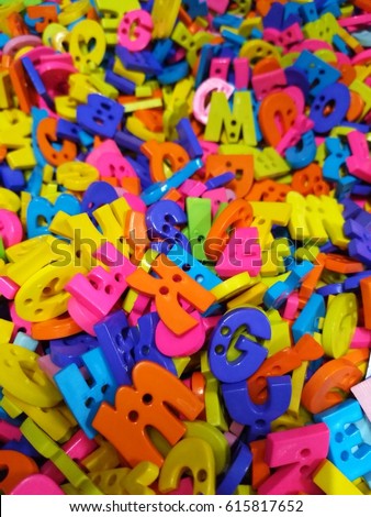 Colorful English letters