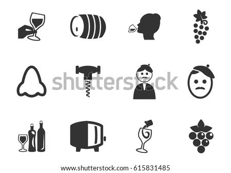 Vineyard and Wine vector icons for user interface design