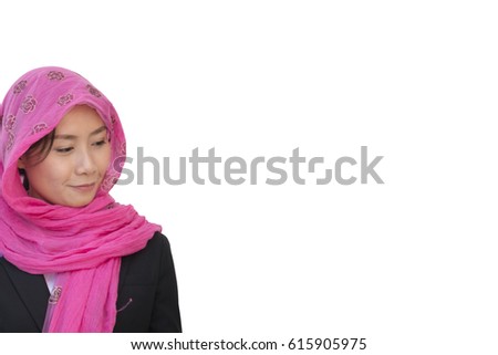 Muslim professor on white background