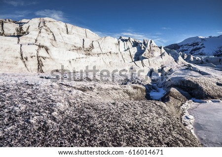 Glacier in spring - background photo eith edit space
