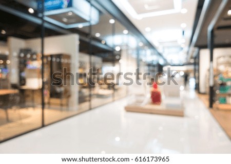 Abstract blur furniture shop and store interior for background
