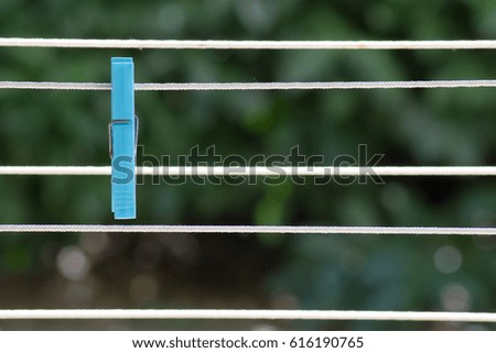 Blue peg on white wire