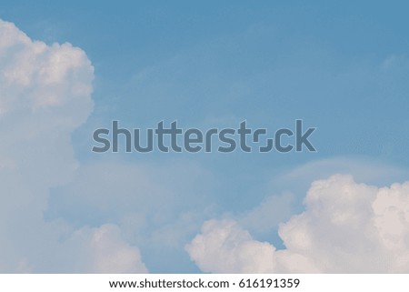 Detail of a horizontal blue sky  and clouds