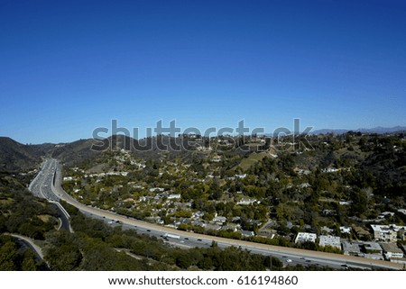 Aerial view of a massive highway  in Los Angeles