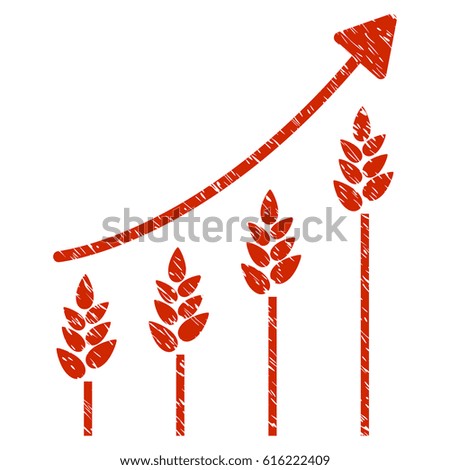 Grunge Wheat Growing Chart rubber seal stamp watermark. Icon symbol with grunge design and dust texture. Unclean vector red sticker.