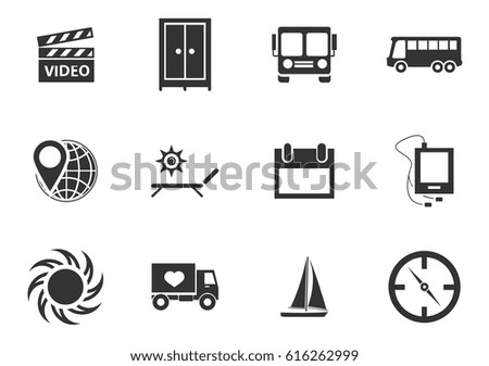 Travel vector icons for user interface design